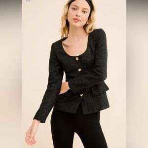 Amanda Uprichard Silvana Tweed Blazer Size Large